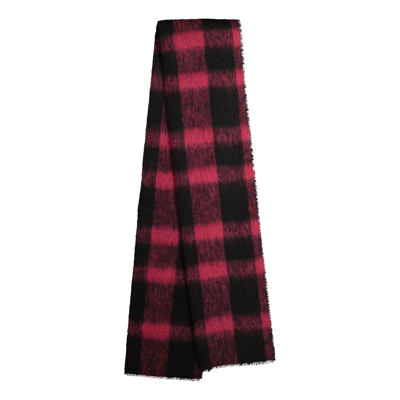 PLAID MOHAIR SCARF 