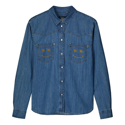 SMILEY BRICK DENIM SHIRT-Billebeino