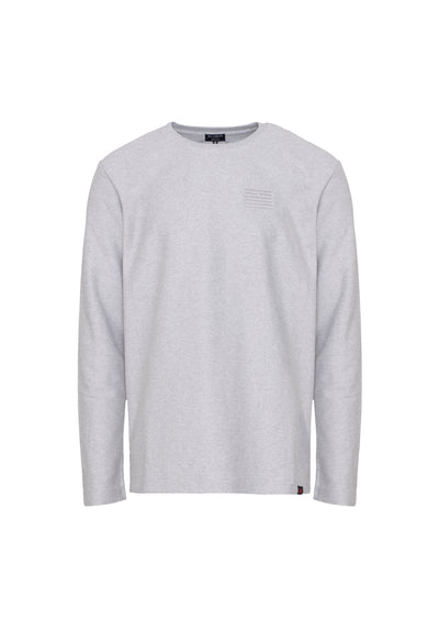 Slit Twill Sweater Grey Melange Billebeino